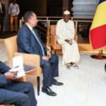 The President of the Transitional Period in Chad meets Dr. Abdullah Hamdok, former Prime Minister of Sudan, on the sidelines of the climate conference in the UAE